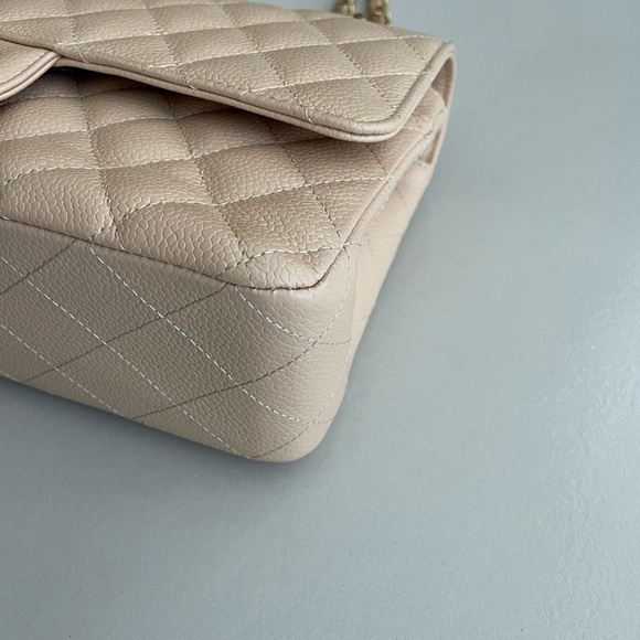 Chanel Caviar Quilted Medium Double Flap Beige - Picture 4 of 12